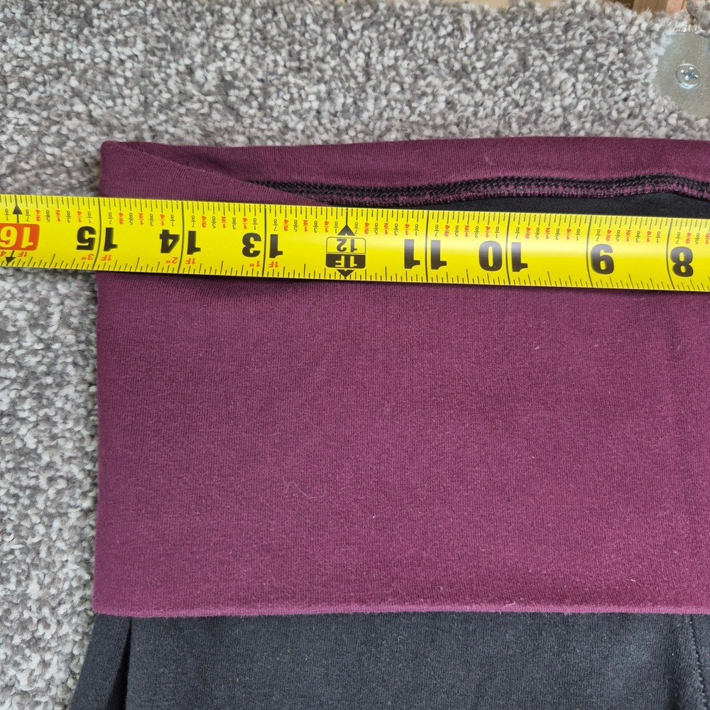Victoria's Secret PINK Yoga Pants Womens Medium Black Foldover Rhinestone Flare - Picture 6 of 13